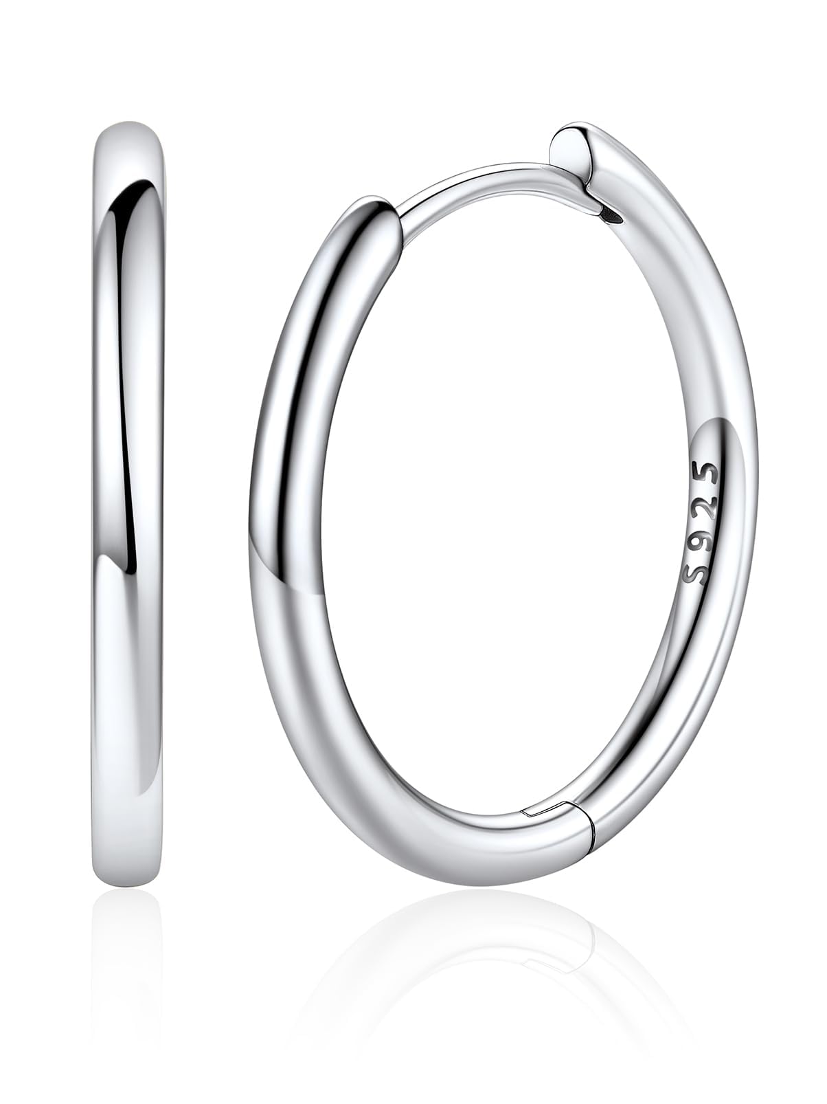 Silvora 925 Sterling Silver Hoop Earrings for Women, Small Huggie Hoops