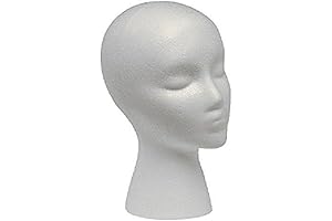 Female Styrofoam Mannequin Head: Versatile Display for Wigs, Hats, and Art