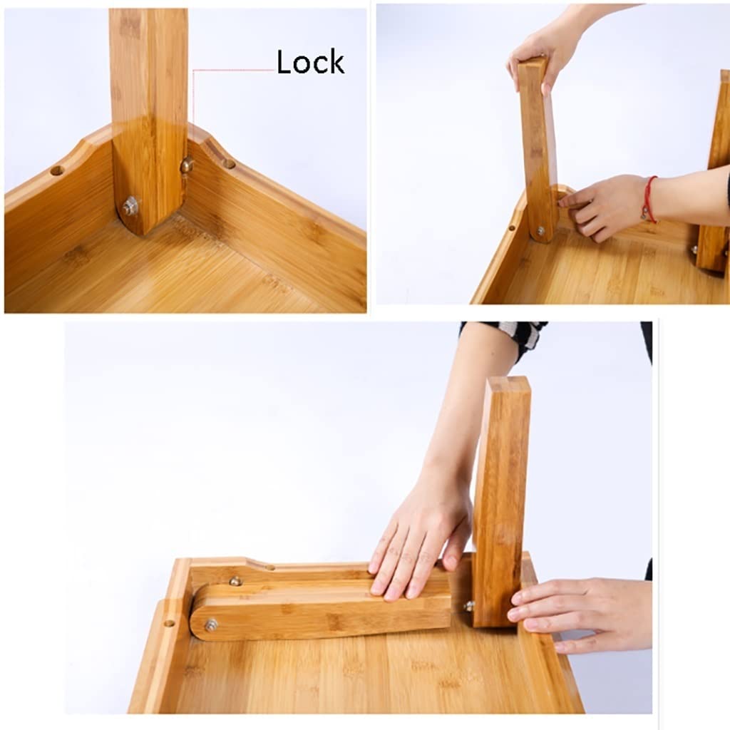 Klapptisch, Koreanisch/Teestubetisch/Kang Tisch/niedriger Holztisch, handbemalter quadratischer Tisch mit Erkerfenster (60 cm)