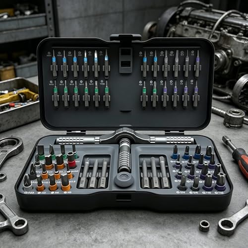 Ensemble tournevis cliquet précision 66 pièces et mallette pour électronique - 3