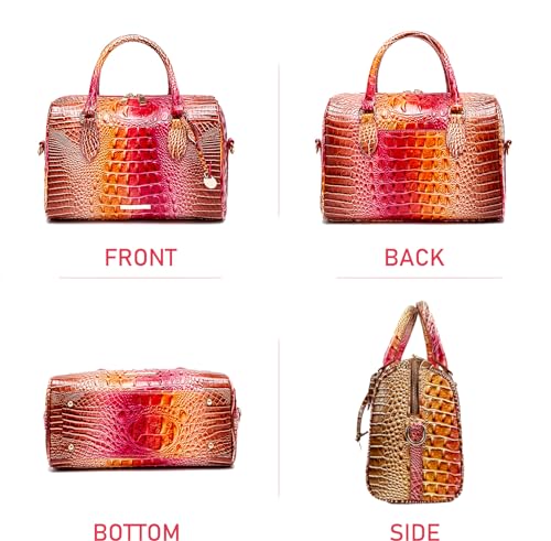Image of Makcr Joacbv Top-Handle Crocodile Purses For Women Crossbody Leather Bags Trendy Large Capacity Tote with Shoulder Strap