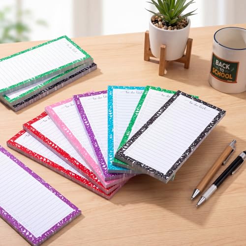 Image of Censen 10 Pack 500 Sheets to Do List Notes Daily Checklist Notepad with 50 Sheets Undated Memo Pad Color Block Shopping List Weekly Plan Notepad Organizer Planners(Colorful,Marble) | Note Book 516 Sheets Colorful Memo Pad Office School Supplies Planner Shopping Weekly Plan Task Organizer Tear-off Design