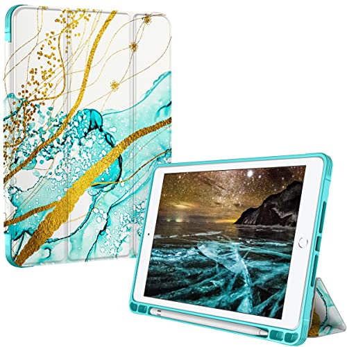 Hocase For Ipad 6Th/5Th Generation Case, With Pencil Holder, Auto Sleep/Wake Feature, Soft Tpu+Pu Leather Full Body Protective Case For Ipad 9.7" (2017 & 2018 Release) - Teal #TOP19