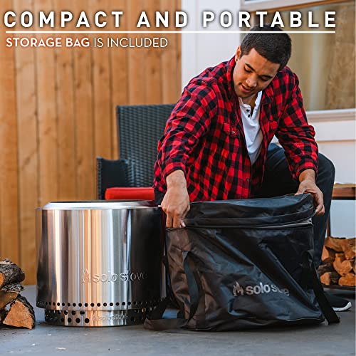 Image of Solo Stove Yukon Pi Fire | Pizza Oven Accessory for Yukon Fire Pit, Incl. Carry Case & Cordierite Pizza Stone, Wood Burning Assembly, Stainless Steel, (H x Dia): 19.1 x 26.5 in