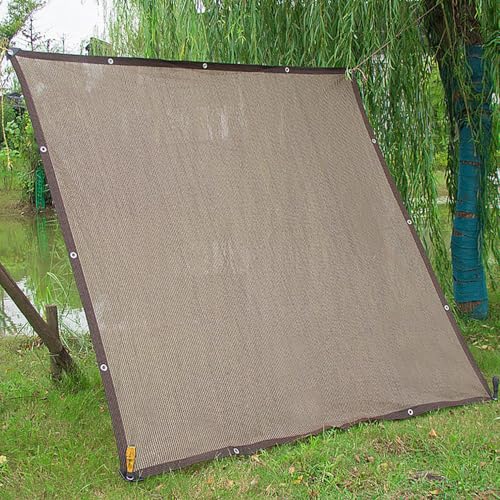 Voile d'ombrage anti-UV protection 95% toile de jardin réglable marron