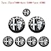 7pcs pour Alfa·Romeo Logo De Voiture, 74MM Capot De Capot + 40 MM Autocollant Emblème De Volant + 56 MM Emblème De Capuchon De Centre De Roue, pour GT Spider Giulietta Stelvio Giulia (Black)