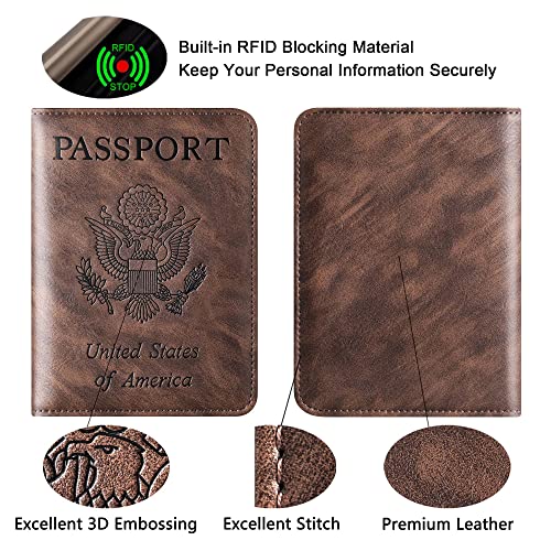 Image of Passport Holder for Travel Essentials, Passport Cover, Rfid Blocking Wallet | Travel Wallet, Leather, Passport Case, Travel Accessories, Vacation Luggage Must Haves, for Men Women