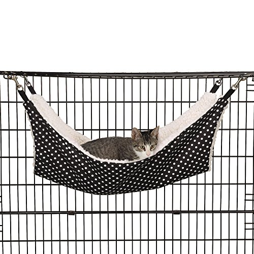ProSelect Wild Time Pet Cage Hammock – Black and White Polka Dot Design With Fleece Interior and Measuring 21” x 12.5” - Thumbnail 3
