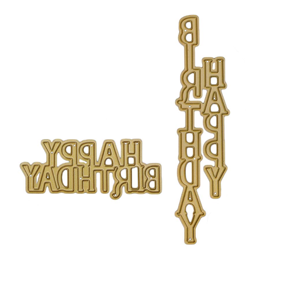 Saiyana Letter Happy Birthday Cutting Dies Stencils Scrapbook Album Card Embossing Craft Die Cut Shapes