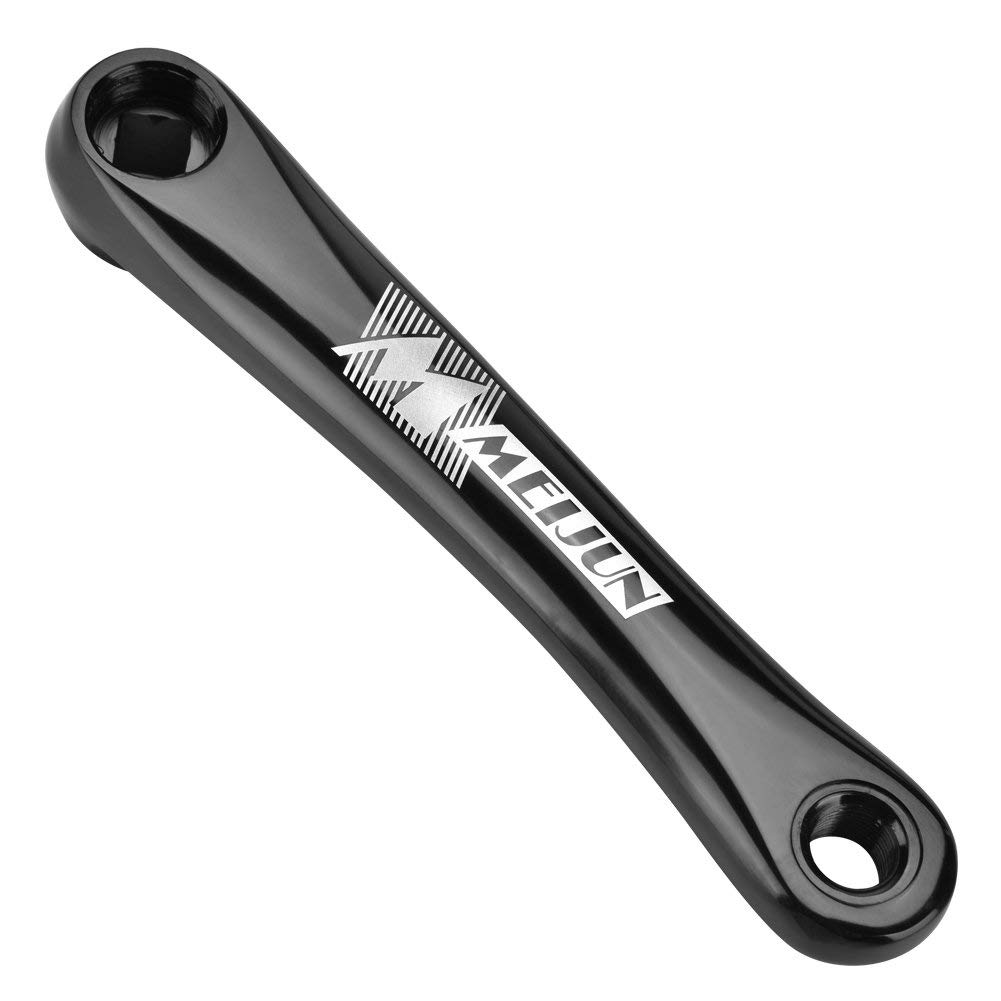 Alomejor Fahrrad Kurbel Set Fahrrad Kurbelgarnitur Aluminiumlegierung Kurbel Set Integral Single Speed ??Kurbel Set f¨¹r Outdoor Mountainbike Radfahren(Schwatz)