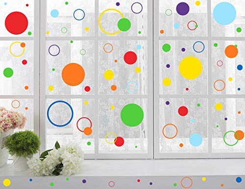 Mozamy Creative Dots Wall Decals (252 Count) Peel And Stick Polka Dots Wall Decal Primary Colors Polka Dot Decor Vinyl Circle Dot Decals Classroom Wall Decals Playroom Wall Decor #TOP2