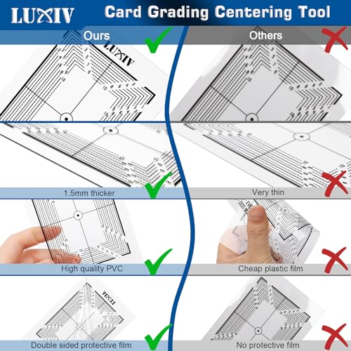 Luxiv Card Grading Centering Tool Kit, Card Center Tool with 30X Magnifying Tool, 2 Pcs Clean Cloth, Centering Guide Card Tools