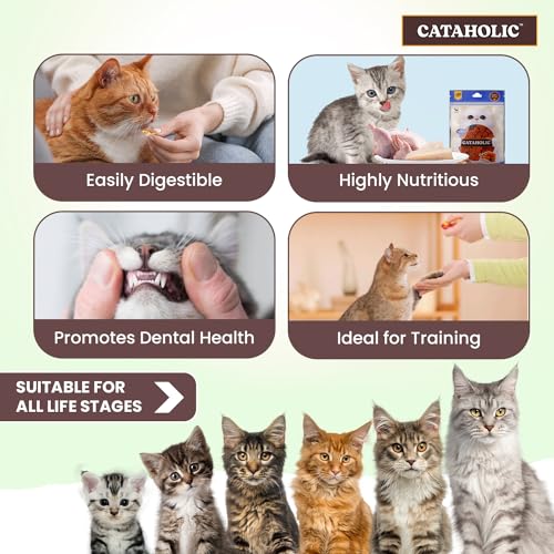 Image of Cataholic Cube Chicken and Codfish 50g - Soft Chewy Cat Treats with Real Meat & Fish High Protein, Grain-Free, Healthy Snack (Pack of 5)