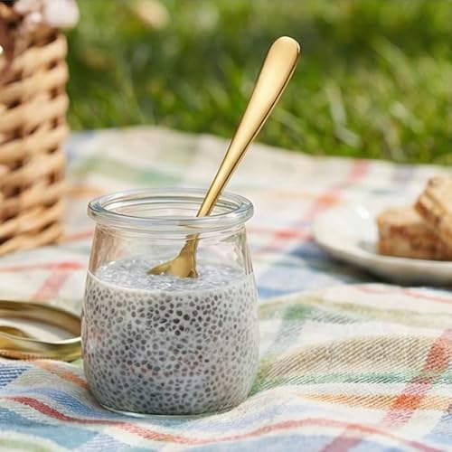 Image of 6.4 inch Aurum Gold Dessert Spoons Set of 4 - Food-Grade 18 /8 Stainless Steel Teaspoons, Durable Mirror Polished Silverware Spoons, Perfect for Home, Restaurant, and Gifting
