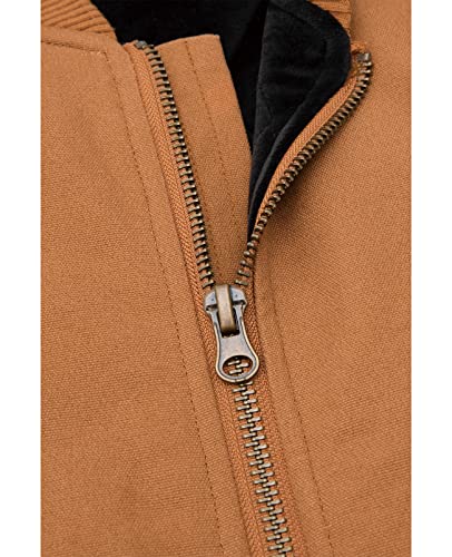 Image of ZENTHACE Mens Quilted Lined Duck Canvas Work Vest,Brass Zip Up