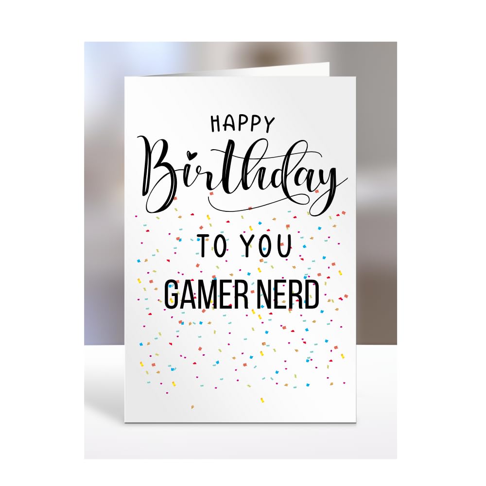 Happy Birthday To You Gamer nerd Card, Gifts for Men, Women, Presents for Man, Woman or Person, Greetings Card, Funny, Joke, Silly, Gag, A5-127a_180 — image 1