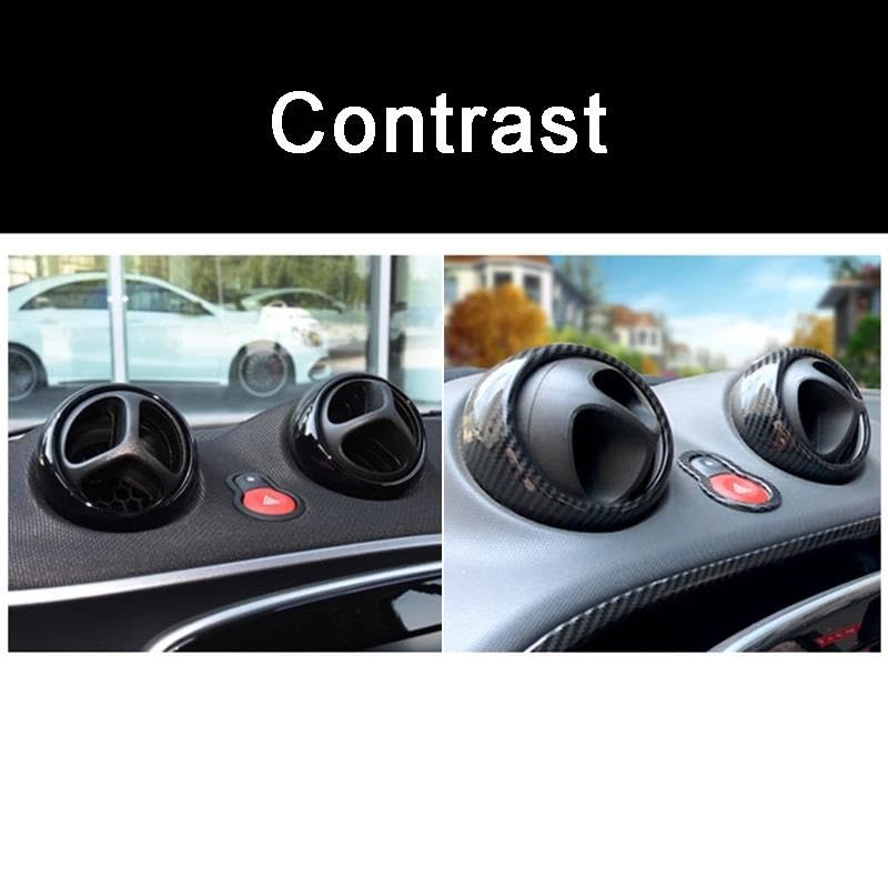 Modanature interne Regola I Fari Interruttore Pannello Decorazione Copertura Adesivi Per Auto Colorati Ed Eleganti Per Smart 453 Fortwo Forfour(Carbonio