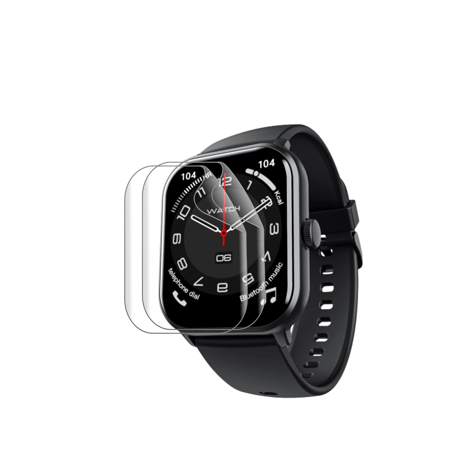 WiselyWisely (Pack 3 For Boat Wave Edge SmartWatch Screen Guard Scratch Guard Full Screen Protector Compatible for Boat Wave Edge 1.85" - Flexible - HD Clear - Bubble-Free (Pack of 3)