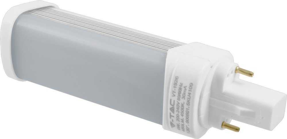 Ampoule LED G24 PL 6W 4500K 800 Lumens V-TAC - Haute Luminosité, Lumière Du Jour, Neuve