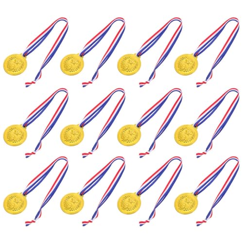 Médailles de football en métal doré avec rubans, lot de 50 pour garçons et filles