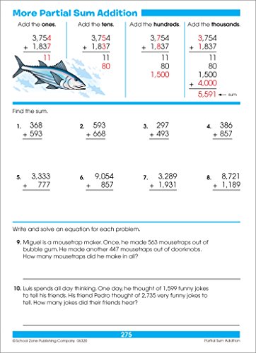 School Zone Big Third & Fourth Grade Workbook: 320 Pages, 3rd Grade, 4th Grade, Multiplication & Division, Word Problems, Geography, Language Arts, Cursive Writing, Ages 8-10