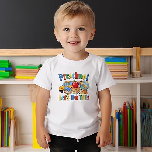 Pre-School Let's Do This #1 Toddler Shirts, 2T-4T, Boys Or Girls, School Bus, Great for The First Day of School Or Everyday3