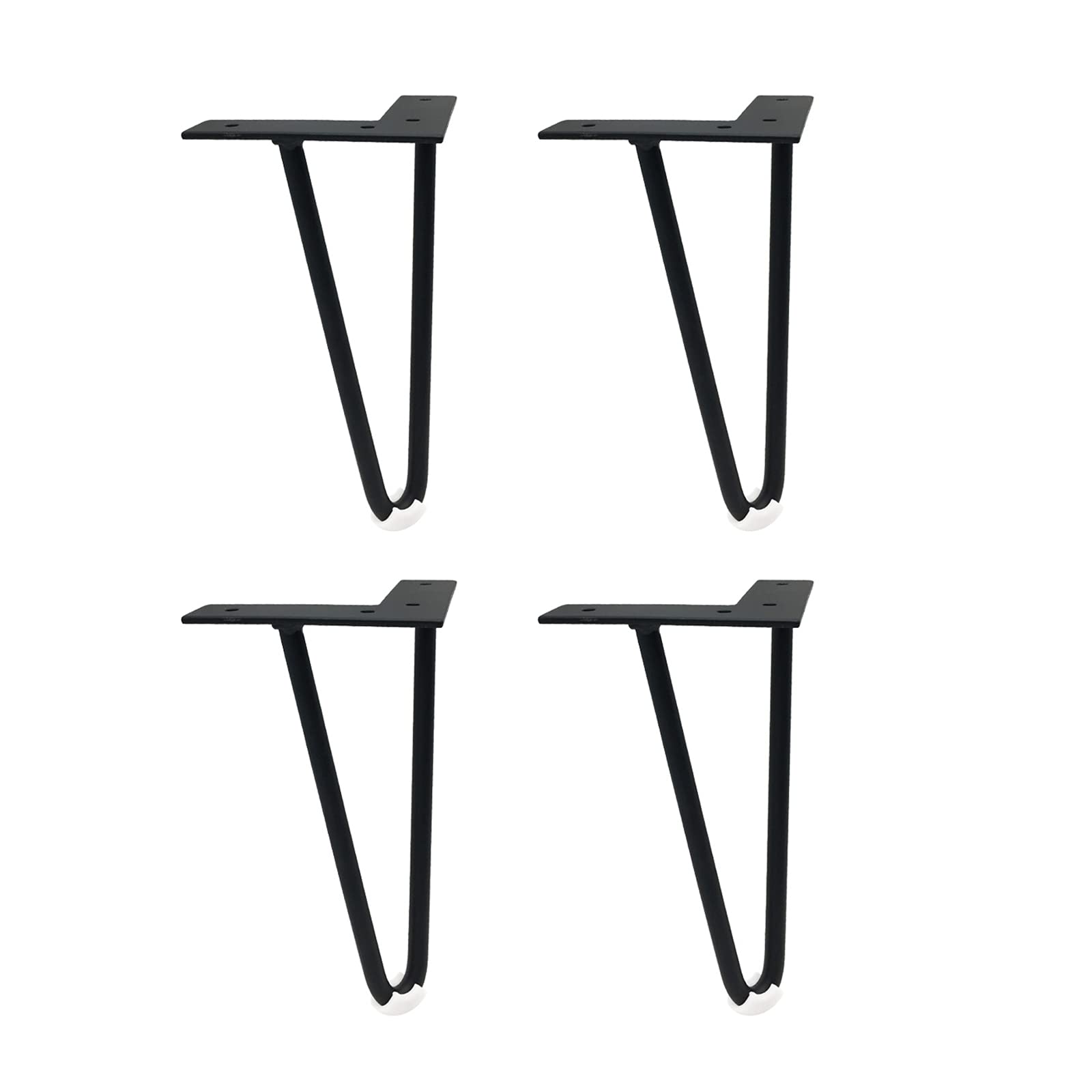 Patas de mesa de horquilla de 25 cm negras con almohadillas antideslizantes protectoras