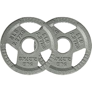HulkFit 1 inch and 2 inch Cast Iron Weight Plate with Multi-Grip Handles and Enamel Coated for Barbells & Plate Only Strength Training – Grey