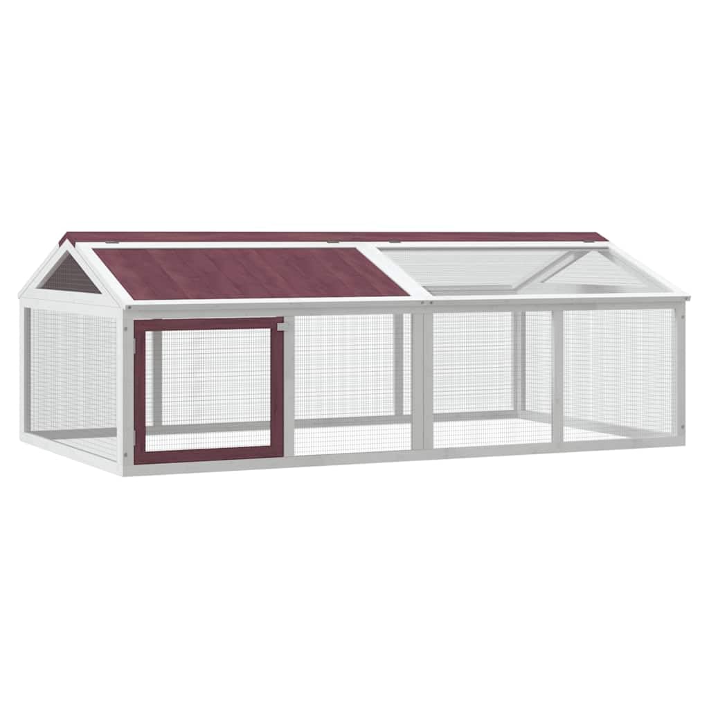 vidaXL Run Box, Animal Cage Coop for Chickens Ducks Rabbits, Run Enclosure for Patio Garden, Rabbit House Hutch, Brown Solid Wood Pine