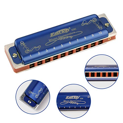 Easttop Professional Harmonica Blues Key of C 10 Hole 20 Tone Heavy Duty with Case & Cleaning Cloth for Professional Player, Beginner, Students, Best Gift - Les Beatles, Paul McCartney, John Lennon, RIngo Starr, George Harrison Easttop Professional Harmonica Blues Key of C 10 Hole 20 Tone Heavy Duty with Case & Cleaning Cloth for Professional Player, Beginner, Students, Best Gift – Image 7