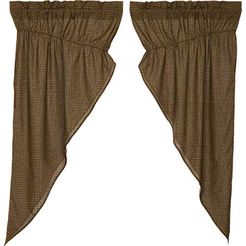 VHC-Brands-Tea-Cabin-Plaid-Cotton-Rustic-Curtains-Rod-Pocket-Drawstring-Ties-Prairie-Panel-Pair-63x36x18-Moss-Green VHC Brands Tea Cabin Plaid Cotton Rustic Curtains Rod Pocket Drawstring Ties Prairie Panel Pair 63x36x18 Moss Green
