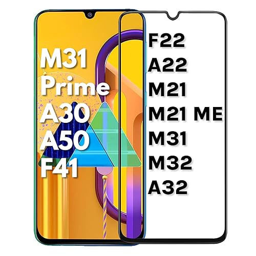 Image of Edge to Edge Tempered Glass Screen Protector For Samsung Galaxy M21 / M31 / A50 / A30 / F41 / M32 / A32 / F22 / A22 / A30 / A50 with installation kit