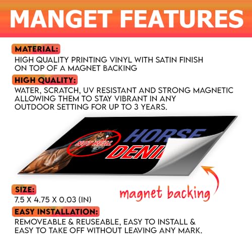 Image of (1Pcs - 7.5x4.5 in) Horse Denier Not Real Magnet Bumper, Horse Denier Car Magnet, Gen Z Meme Truck Vehicle Decor, Funny Adult Humor Car Accessories, Student Driver Gift for Friends, Coworkers