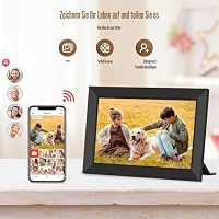 Frameo WLAN Digitaler Bilderrahmen 10,1 Zoll, HD 1280 * 800 IPS Touchscreen Elektronischer FotoRahmen mit 32GB Speicher, Auto Drehung, Einfache Weitergabe von Fotos Videos über Frameo App – Ansicht 3