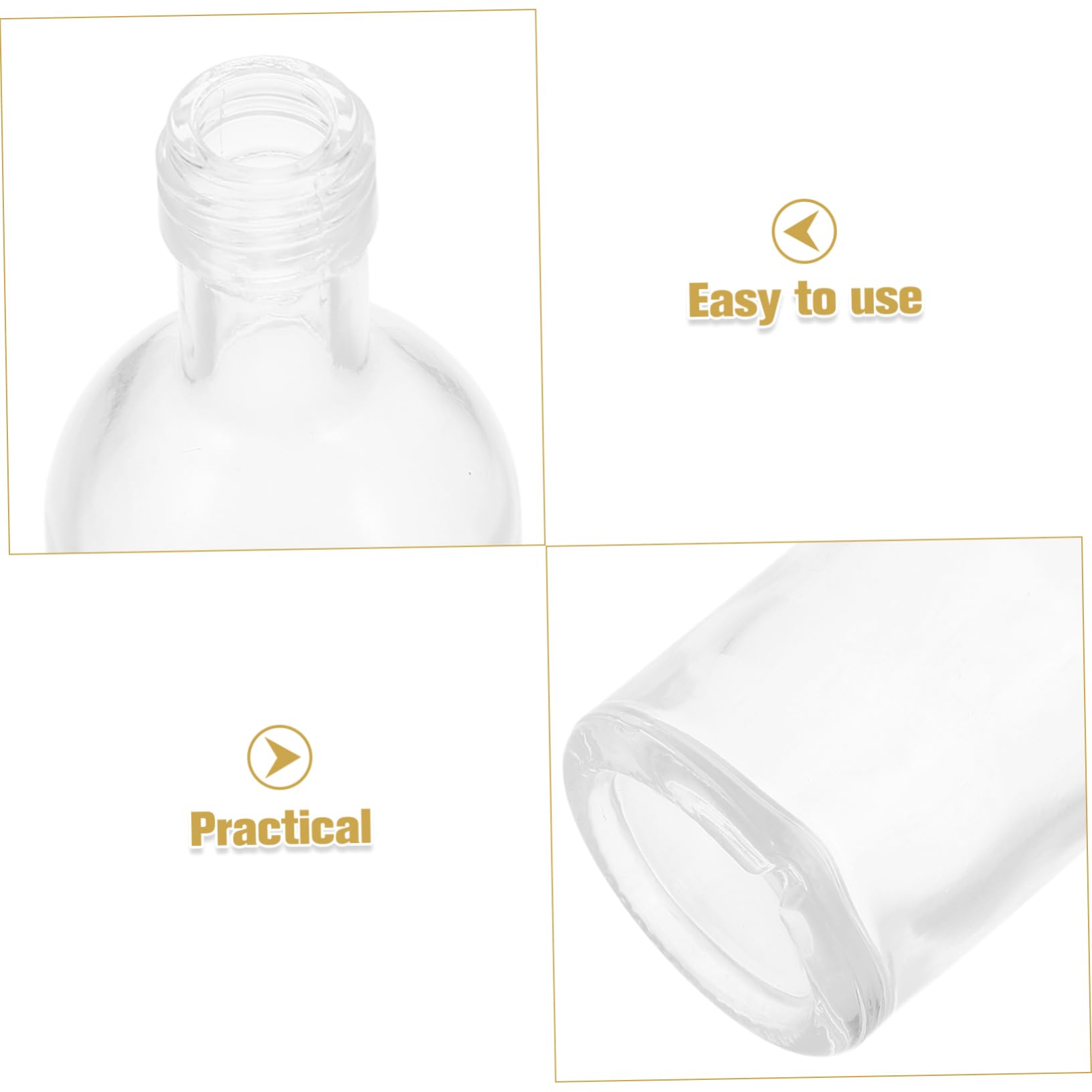 GARVALON 10 Kleiner Glasflaschen mit Deckel 50ml Tragbar und Benutzerfreundlich Transparente Kleine Flaschen zum Befüllen für Reisen und Unterwegs