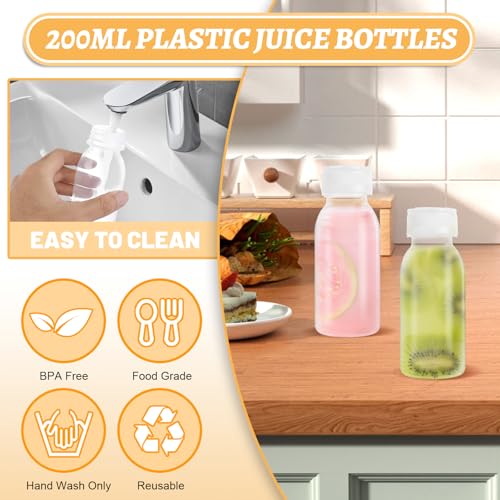 Botellas de batidos de 200 ml ASelected con tapas herméticas para almacenamiento, pack de 10 4
