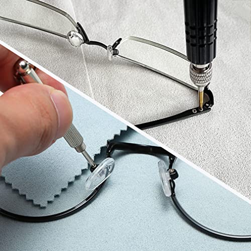 Image of PTSLKHN Eyeglass Repair Kit, 5-in-1 Multifunctional Small Screwdriver, S2 Steel Eyeglass Screwdriver Kit for Eyeglass, Sunglasses, Electronics, Cellphone, Jewelry and More (Black 5in1)