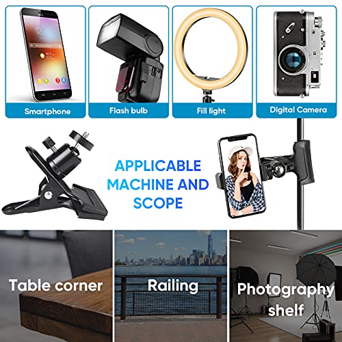 2 Stück Kamera Blitz Halterung 360 Grad Kamera Klammer Halter Ständer Stativschelle Montage Klemmstativ Blitzschiene mit… – Bild 3