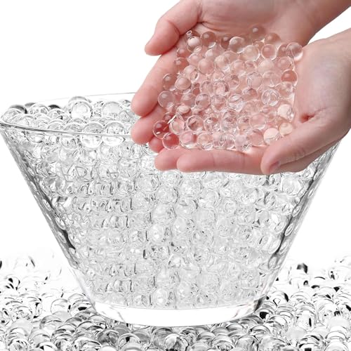 KENOO Lot de 12 000 perles d'eau transparentes pour vases - 15 mm - Biodégradables et invisibles - Boules en gel pour bougies flottantes, arrangements...