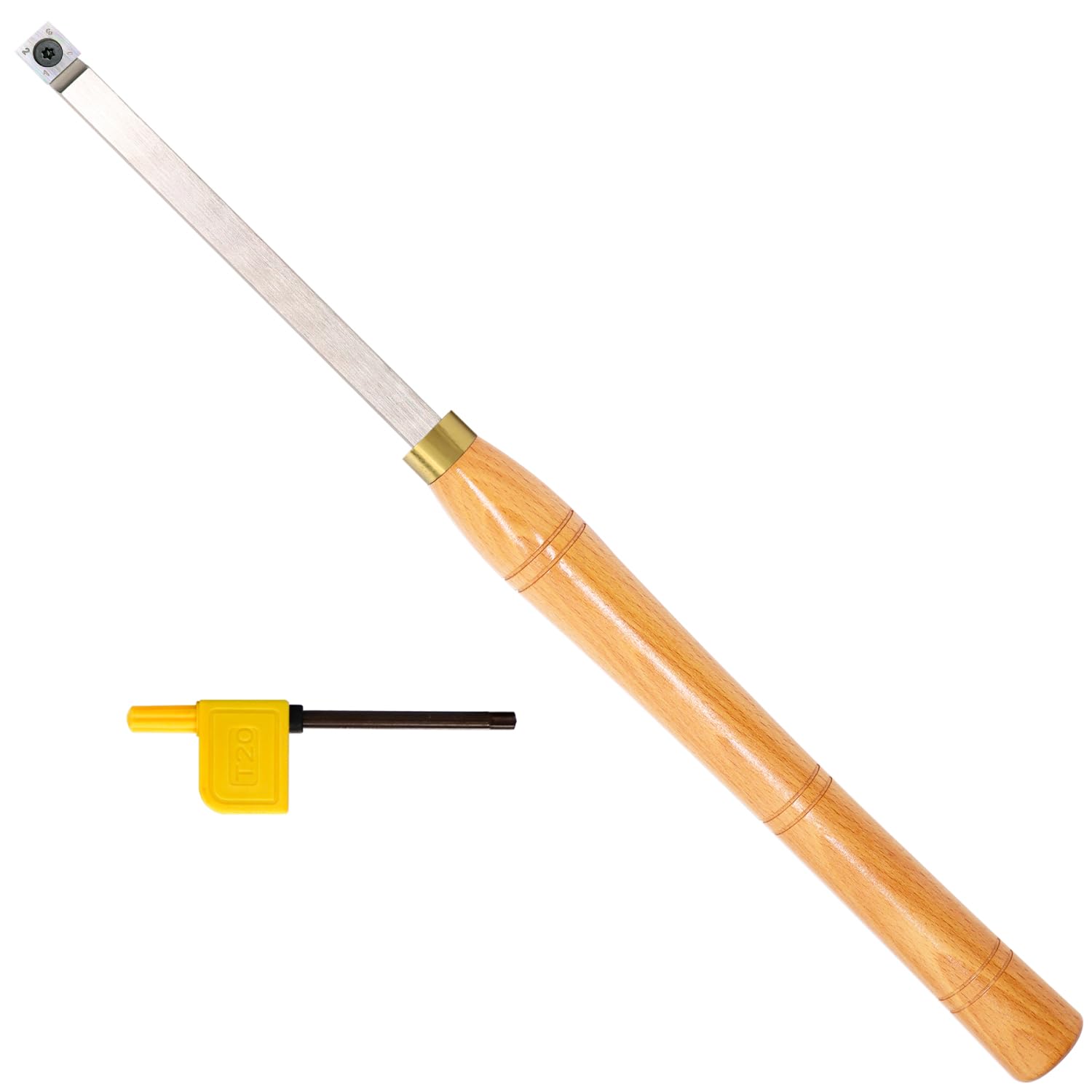 Asieg Tool Wood Turning Tools Rougher Carbide Tipped Lathe Chisel Tool Bar 18.5 Inches With 14Mm Straigt Edge Square Carbide Insert For Wood Hobbyist Or Diy Or Carpenter