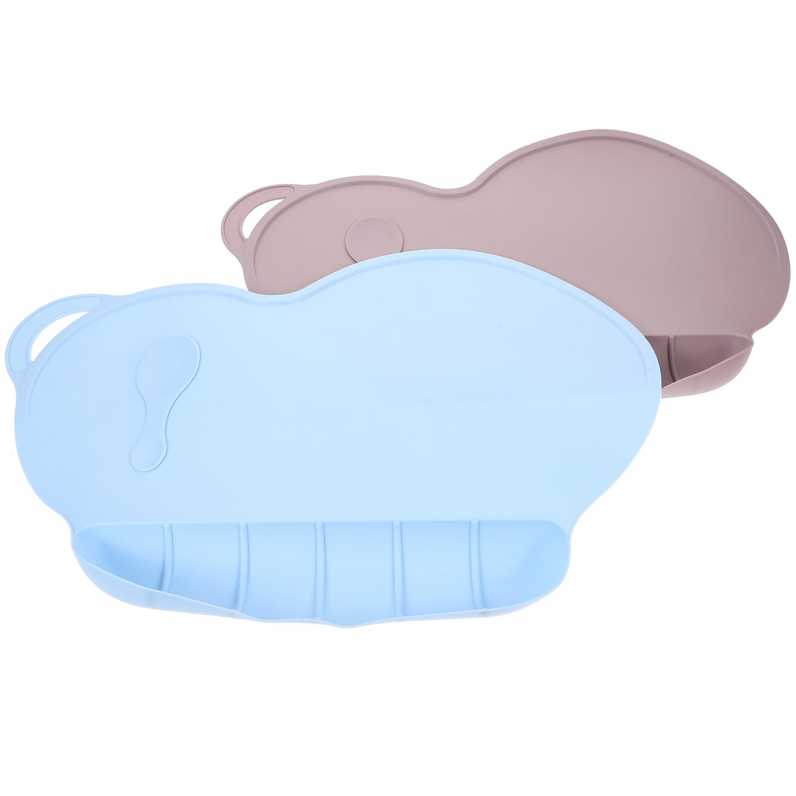 Ciieeo Beige Placemats Raising Edges Non-Slip Silicone Mat for Baby Food Random Color