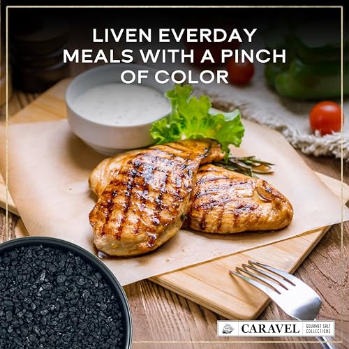 Black Lava Hawaiian Sea Salt for Seasoning, Grilling, and Finishing – Mild, Smoky Black Salt with Activated Charcoal – 4 oz Jar by Caravel Gourmet
