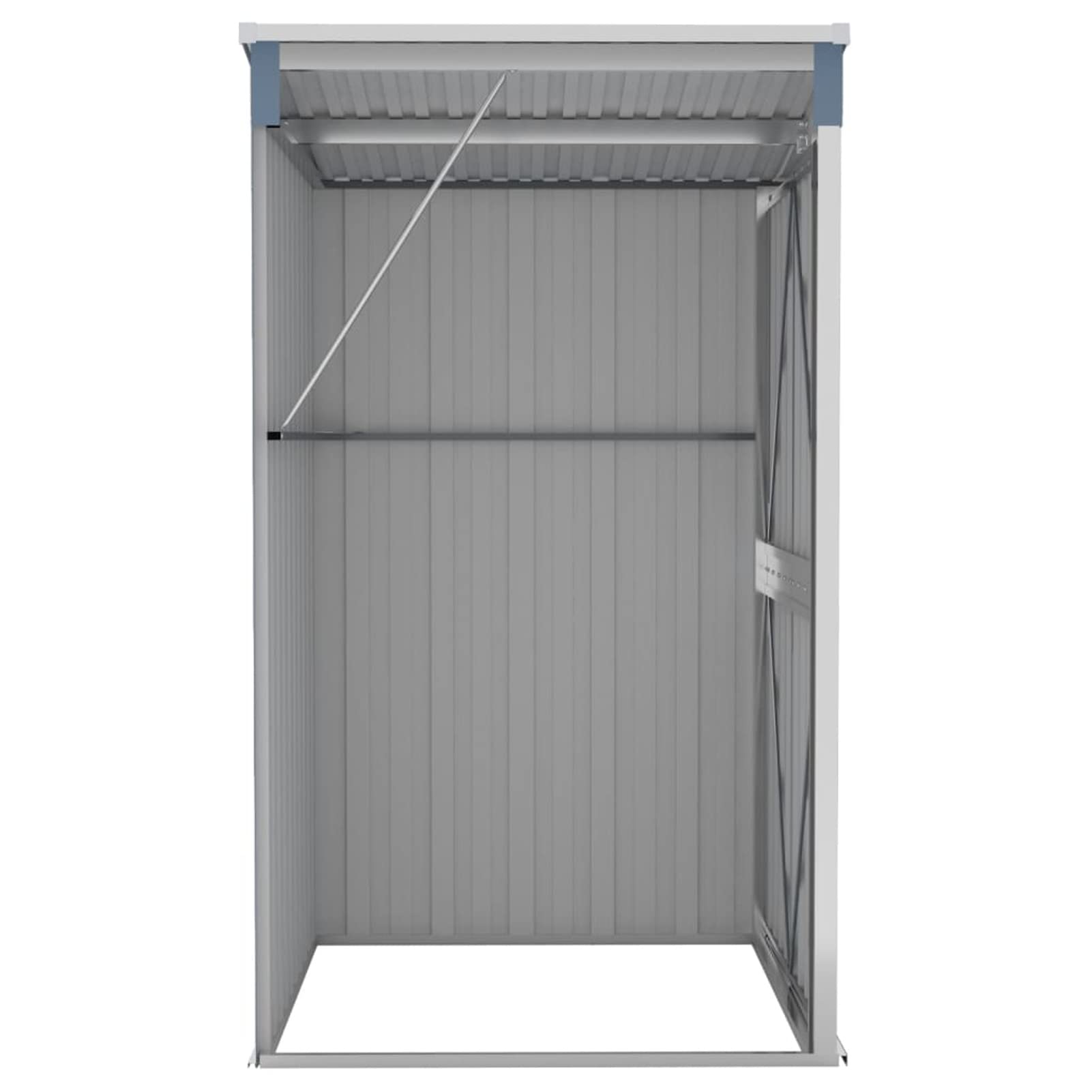 IKAYAA Cobertizo Exterior de Pared 118 x 100 x 178 cm Armario Cobertizo de Exterior para Herramientas, Caseta de Jardín Metálica con 2 Puertas para Almacenamiento de Herramientas Gris