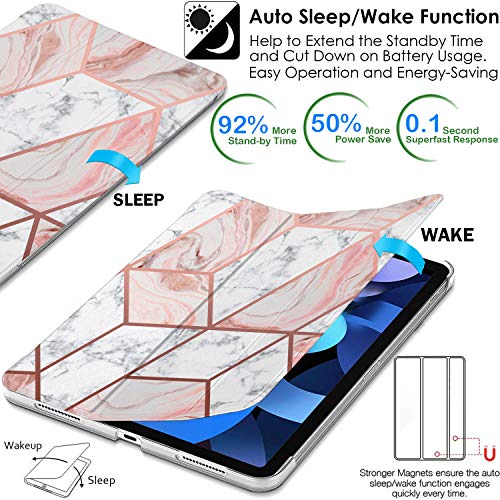Image of DuraSafe Cases for iPad Pro 12.9 3rd Generation 2018 PC Case A1876 MTEL2HN /A MTEM2HN /A A2014 MTFN2HN /A MTFQ2HN /A A1983 MTHN2HN /A MTHU2HN /A MTJA2HN /A MTJ02HN /A MTJN2HN /A - Marble Pink