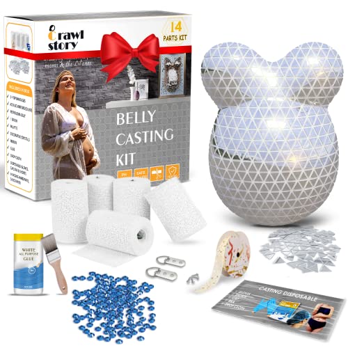 Image of Crawl Story Belly Cast Kit Pregnancy-Baby Casting kit | With 5-Plaster Cloth Roll, Hanging Hardware & Decorative items| Perfect Baby Shower & Pregnancy Gifts|Pregnancy Belly casting kit baby bump cast