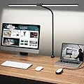 ShineTech Led Desk Lamp for Office Home, Bright Double Head Desk Light with Clamp, Architect Task Lamp 50 Lighting Modes Adjustable Flexible Gooseneck