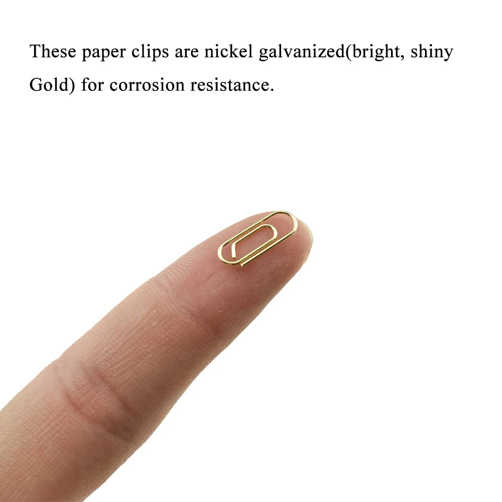 HAHIYO Paper Clips Sturdy 0.59 inches Length 50 Pack Mini Paperclips Heavy Duty Tight Grip Rust Proof Reusable Metal Bright Gold for Home Office School - 4