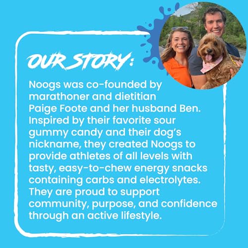 Image of Noogs Sour Energy Chews, Poolside Pop Caffeinated Electrolyte Energy Gummies, 50mg Green Tea Caffeine, Popsicle Flavored Alternative to Running Gels, Vegan & Gluten Free, 12 Pack