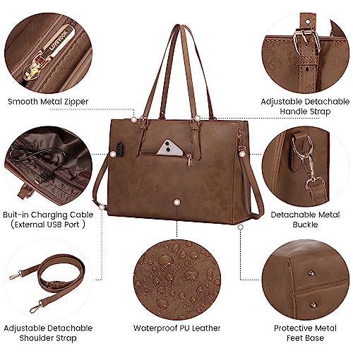 Bolso maletín para laptop vintage para mujer 15.6 pulg miniatura 4