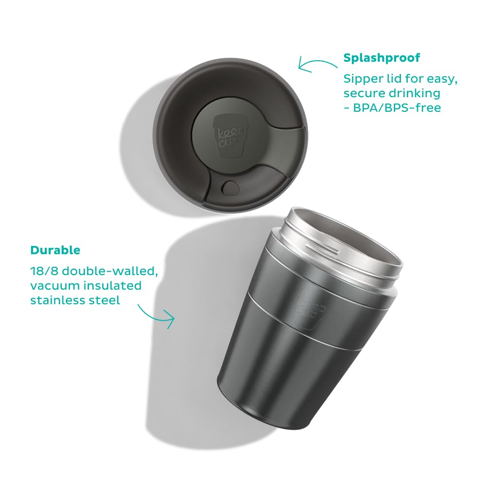 KeepCup Tazza Termica Da Viaggio 340 Ml – Acciaio Inox Isolato, Coperchio A Tenuta Stagna – Colore Cactus